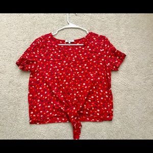 Madewell Novel Tie-Front Top in Prairie Posies - S
